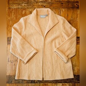 Chico's 100% Wool Camel/Tan Color Open Front Light Weight Jacket Chico's Size 1